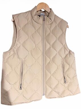 Tommy Hilfiger Quilted Sleeveless Puffer Vest - Cream